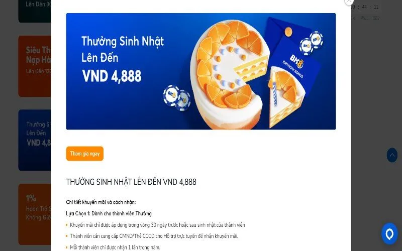 Thưởng sinh nhật gần 5 triệu đồng